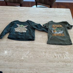 Star Wars lot 12 month ha at yoda sweatshirt & 12 months Star Wars yoda t shirt